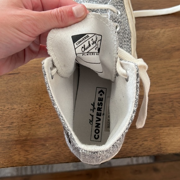 Gray & White woven high top converse - Picture 2 of 4